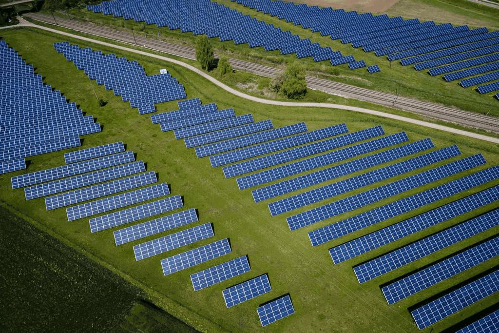Champ photovoltaïque par drone