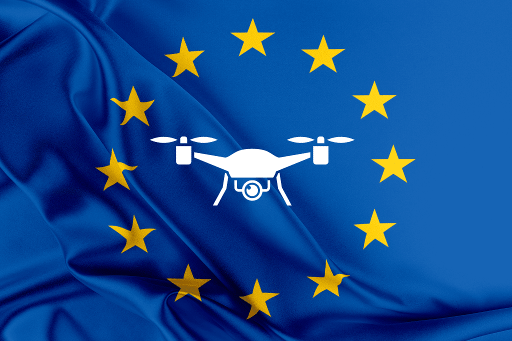Logo de drone sur drapeau d