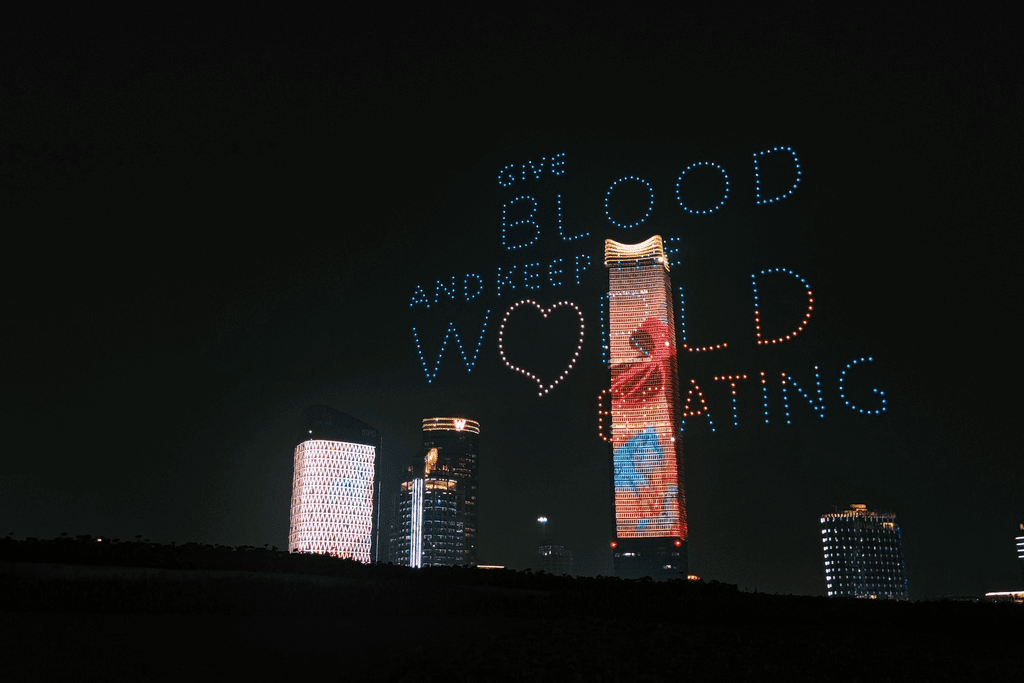 Spectacle de drones feu d